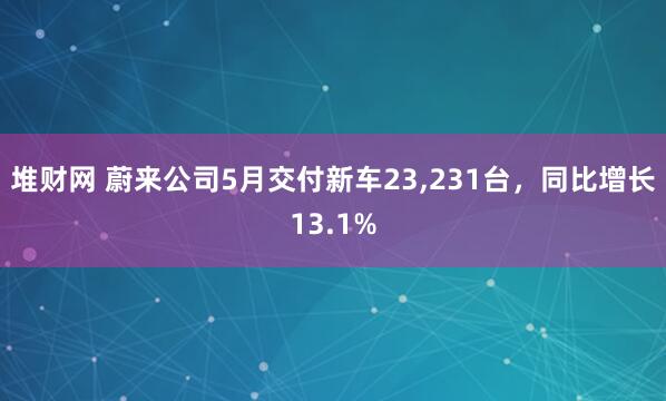 堆财网 蔚来公司5月交付新车23,231台，同比增长13.1%