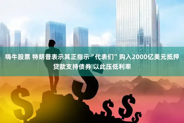 嗨牛股票 特朗普表示其正指示“代表们”购入2000亿美元抵押贷款支持债券 以此压低利率