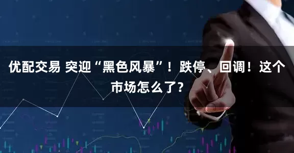 优配交易 突迎“黑色风暴”！跌停、回调！这个市场怎么了？